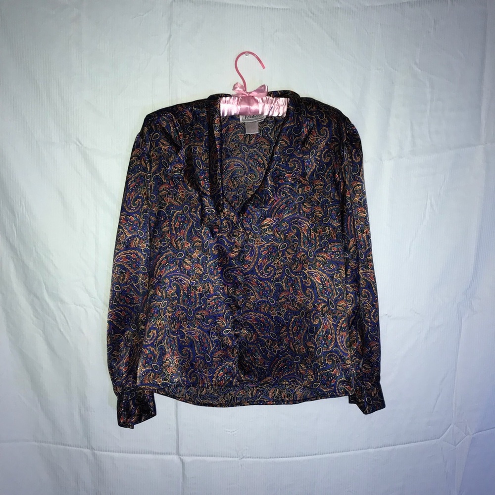 🌀 VINTAGE RUFFLE BLOUSE 🌀 - Picture 2 of 4